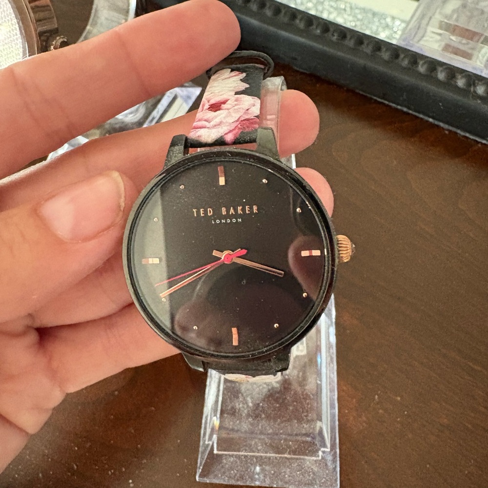 Ted Baker Black Watch with Pink Floral Design